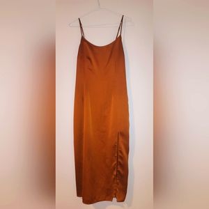 Orange slip dress